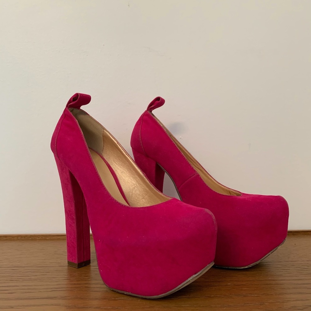 Luichiny Hot PINK HIGH HEEL Platform Shoe Sz 8